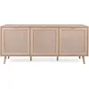 Image de Buffet - Décor chêne sonoma - Trompe loeil cannage- 3 portes - BALI - L 150 x P 40 x H 71 cm