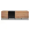 Image de Buffet bas - décor chene et noir - 4 portes - nola - l 200 x p 42 x h 65 cm NOLA003057