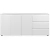 Image de CALICOSY - Buffet 3 portes 3 tiroirs et 2 étagères - L1785 x H80 cm - Blanc