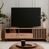 Image de Meuble Tv - Medan - 1 Porte + 2 Tiroirs - Chene Artisan Et Anthracite