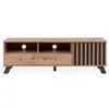 Image de Meuble tv 1 porte 2 tiroirs décor chêne l138 cm lublin 3406