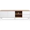 Image de Meuble Tv Linz 56a - Décor Blanc Et Chêne Artisan - Panneaux De Particules - 186 X 59 X 36 Cm