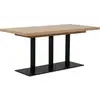 Image de Table A Manger Extensible Quadrato - 8 A 12 Personnes - Mélaminé Chene Et Noir - L160-240 X H75 X P80 Cm