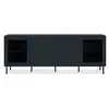 Image de Meuble tv caracas - 2 portes + 2 portes vitrées - décor bleu navy - l180 x h68 x p40 cm CAL1694046667886