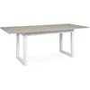 Image de Table À Manger Extensible Houston - 160-200 X 75 X 90 Cm - Plateau Effet Travertin - 1 Extension Inclue - 10 Personnes
