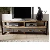 Image de Meuble TV 196x40cm - Bois massif de manguier brut - Fer et bois imprimé - FACTORY #130