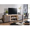 Image de Meuble TV 200x45cm - Bois massif de manguier brut - Fer et bois imprimé - FACTORY #133