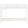 Image de Lit superposé 90 x 200 cm blanc   lit denfant robuste avec échelle et sommier à lattes pour chambre de frères et soeurs
