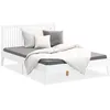 Image de Lit double en bois massif 140x200cm blanc pin lit futon a lattes cadre de lit