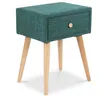 Image de Table De Chevet Avec Tiroir En Tissu Turquoise