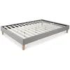 Image de Lit Futon Double 180 x 200 Tissu Gris