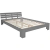 Image de Lit Double Lit En Bois Futon Lit 140x200 Lit Pin Gris Cadre De Lit En Bois Massif