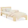 Image de Lit Simple En Bois 90x200 Avec Sommier À Lattes Naturel