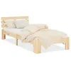 Image de Lit simple en bois 90x200 avec sommier à lattes naturel