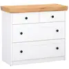 Image de Commode chêne blanc en bois massif avec 4 tiroirs sideboard 92,3 x 82 x 41,8 cm 2228