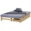 Image de Lit Homestyle4u 140x200 Cm 140x200 Multicolor Bois Massif