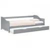 Image de Lit en bois 90 x 200 cm gris convertible en lit double couchette avec sommier à lattes combinable avec un lit Duo