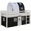 Image de Lit Mezzanine 90x200 Avec Sommier Noir Pirates