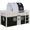 Image de Lit mezzanine 90x200 avec sommier noir pirates