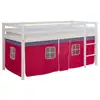 Image de Lit mi-hauteur avec rideaux - rose 2574