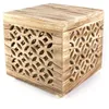 Image de Table De Chevet Homestyle4u Cube 39x40x40 Cm Brun Naturel Bois Laqué