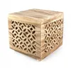 Image de Table dappoint tabouret Table de chevet cubique en bois Table de café cubique naturelle Étagère