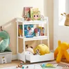 Image de SoBuy KMB31-W Étagère de Rangement Jouets pour Enfants Coffre à Jouets Bibliothèque Étagère à Livres Porte-revues avec avec 2 étagè