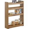 Image de Chariot de Rangement à 4 Roues SoBuy Chariot Slim 4 Niveaux 60x185x81cm Rangement Compact pour Salle de Bain et Cuisine Vintage