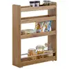 Image de Sobuy nsr01-pf étagère de niche à roulettes en bois meuble de rangement cuisine salle de bain chariot placard alcôve chariot de service - 4 étages