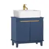 Image de Sobuy bzr113-b meuble sous-lavabo, meuble sous-vasque à 2 portes, meuble de rangement de salle de bain, placard de rangement, bleu foncé
