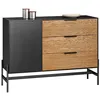 Image de Buffet Bas HFSB02-SCH SoBuy - Buffet Bahut - 3 Tiroirs - 114 x 40 x 83 cm - Notr-Naturel