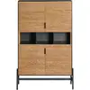 Image de Sobuy Buffet De Cuisine Noir En Bois Composite, Vaisselier Avec 3 Compartiments Ouverts, 83 X 132 X 40 Cm, Hfsb03-sch