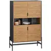 Image de Sobuy hfsb03-sch buffet de cuisine, armoire de cuisine, vaisselier cuisine pour cuisine, salle à manger, salon, avec 3 compartiments ouverts