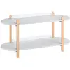 Image de Sobuy Étagère De Rangement 2 Niveaux En Bois, Table Console Grise