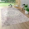 Image de Tapis Intérieur & Extérieur Poils Ras Pour Balcon Terrasse Motif Oriental Rose [80x150 cm]