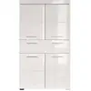 Image de Meuble De Salle De Bain Colonne Double - 4 Portes + 1 Tiroir - L73 X P31 X H130 Cm - Blanc - Amanda
