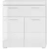 Image de Meuble bas de salle de bain 2 portes 1 tiroir blanc brillant kelia 73cm TRE4251398913359