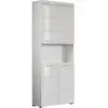 Image de Meuble De Salle De Bain Colonne Double - 4 Portes + 1 Niche - L73 X P31 X H190 Cm - Blanc - Amanda