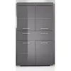 Image de Meuble De Salle De Bain Colonne Double - 4 Portes + 1 Tiroir - L73 X P31 X H130 Cm - Gris - Amanda