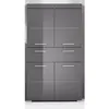 Image de Meuble de salle de bain Colonne double - 4 portes + 1 tiroir - L73 x P31 x H130 cm - Gris - AMANDA
