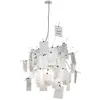 Image de INGO MAURER lampe à suspension ZETTEL'Z 6 (H 200 cm - acier inox, verre satiné résistant à la chaleur et papier japonnais)