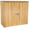 Image de Wiltec Abri De Jardin   1360 X 580 X 1270 Mm   En Bois Verni   Avec Toit Revêtu Par Pvc Et 2 Portes   Cabane Remise