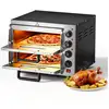 Image de Wiltec Four À Pizza Électrique 2 Étages   3000 W   570 X 560 X 440 Mm   Avec Pierre Réfractaire Alimentaire En Cordié...