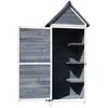 Image de Wiltec Armoire De Jardin En Bois   Gris   77 X 53 X 179 Cm   Avec Porte & Toit En Pente À Pignon   Avec Isolation Bit...