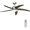 Image de Wiltec Ventilateur De Plafond Silencieux 70 W, 5 Pales, Ø 136 Cm, Max. 18 M², Plafonnier Intégré, Brasseur D’air Av