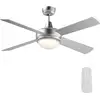 Image de Wiltec Ventilateur De Plafond Silencieux 65 W, 4 Pales, Ø 130 Cm, Max. 30 M², Plafonnier Intégré, Brasseur D’air Av