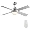 Image de Wiltec Ventilateur de plafond silencieux 65 W 4 pales Ø 130 cm max. 30 m² plafonnier intégré brasseur d’air avec lampe lustre l