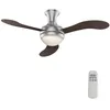 Image de Wiltec Ventilateur de plafond silencieux 55 W Ø 130 cm max. 18 m² 3 pales plafonnier intégré brasseur d’air avec lampe lustre l
