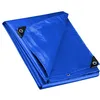 Image de Wiltec Bâche de camion 5 x 4 m 240 g/m² Bleue Polyester PE  illets alu 100 cm Haute protection Vol UV Intempéries Moisissure Étanche