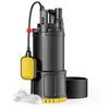 Image de Wiltec Pompe à eau immergée 1000 W   5500 l/h   Refoulement max. 30 m profondeur max. 7 m   avec Interrupteur à flotteur Thermorég